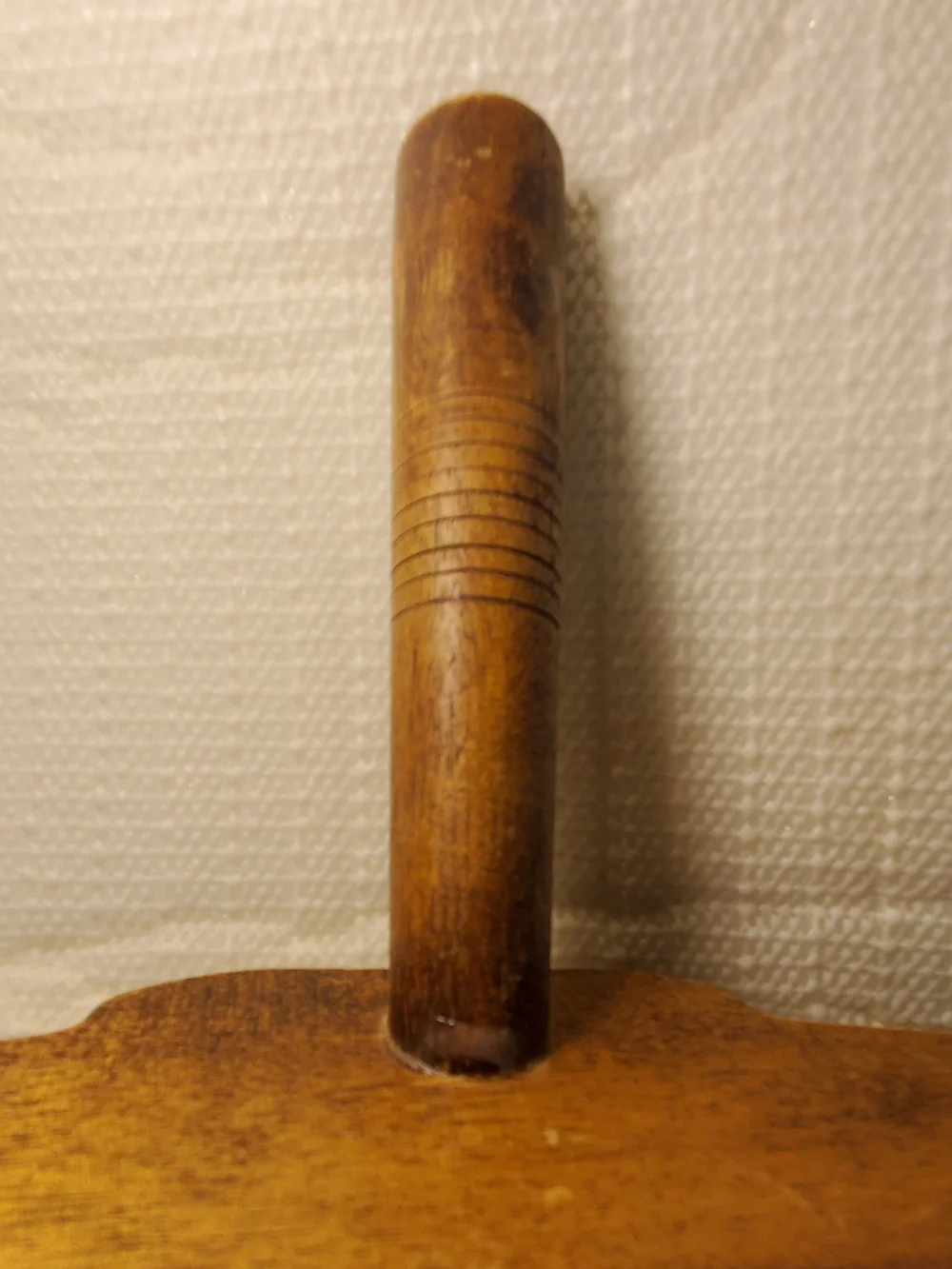Primitive Vintage Collectible Prep Wood  Bowl With Handle. See Description.
